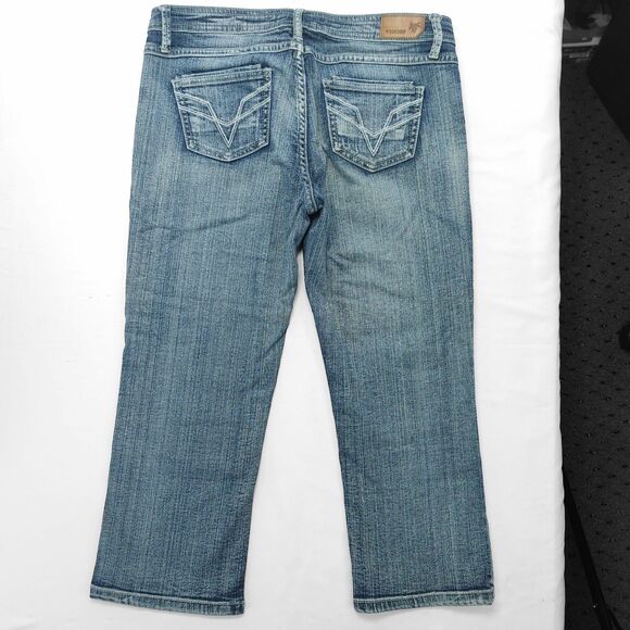 Vigoss Capri Jeans Distressed Rise Blue Denim Juniors Size 9 - Picture 2 of 13
